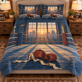 Boxing Quilt Set, Boxing Ring Dawn, Gift for Boxing Lovers, Sports Bedding