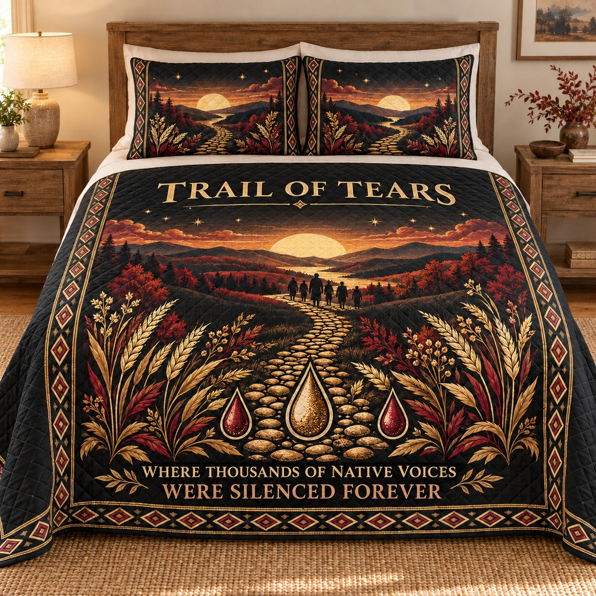 Trail of Tears quilt set front view