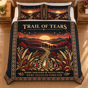 Trail of Tears quilt set overhead view