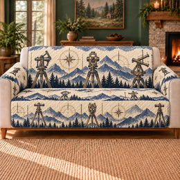 Transit Instrument Geometry Sofa Cover, Astronomy Decor, Gift for Astronomers