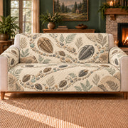 Trilobite Pebble Trail sofa cover on a beige sofa