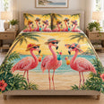 Tropical Flamingo Beach Party Quilt Set