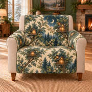 Twilight Treehouse Scatter sofa cover on a beige armchair