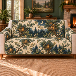 Twilight Treehouse Scatter Sofa Cover, Woodland Decor, Gift for Forest Lovers