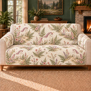 Unicorn Fern Trail sofa cover on a beige sofa