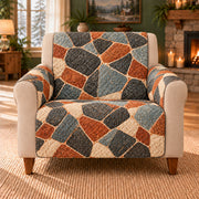 Volcanic Stone Tiles sofa cover on a beige armchair