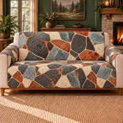 Volcanic Stone Tiles sofa cover on a beige sofa