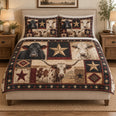 Western Cow Star Farmhouse Quilt Set