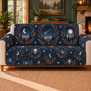Woodland Meteor Windows sofa cover on a beige sofa