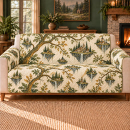 World Tree Branch Islands Sofa Cover, Folklore Decor, Gift for Fantasy Readers
