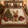 Yorkie Christmas Quilt Set