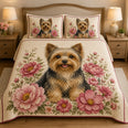 Yorkie Floral Quilt Set